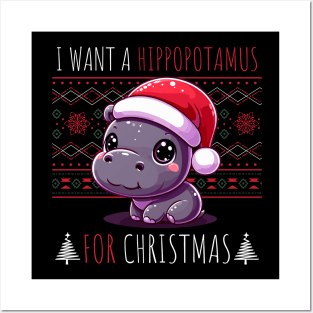 I Want A Hippopotamus For Christmas Posters and Art